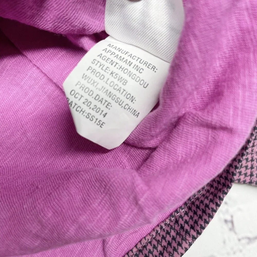 Appaman 2T Lightweight Nylon Windbreaker Jacket Lined Pink Black Houndstooth - Picture 11 of 11